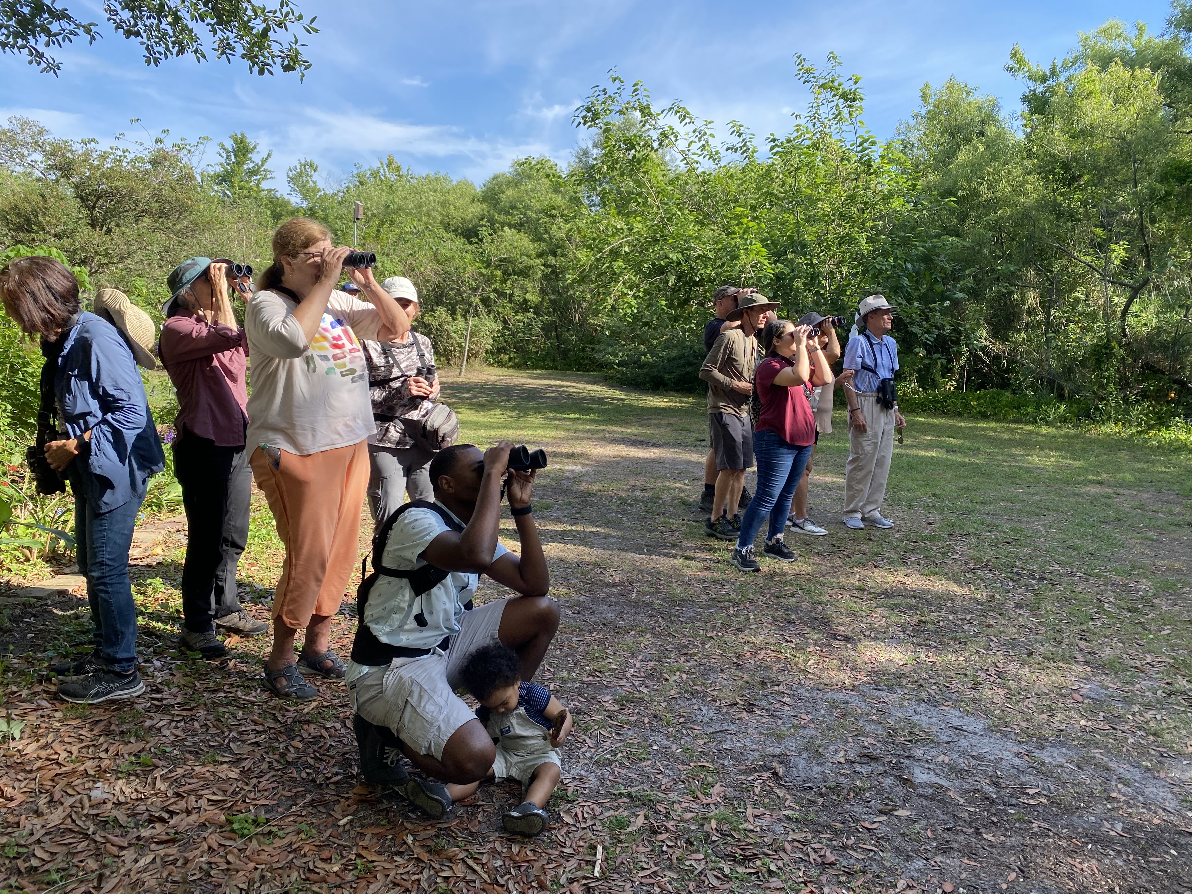 people birding at Mead Gardens